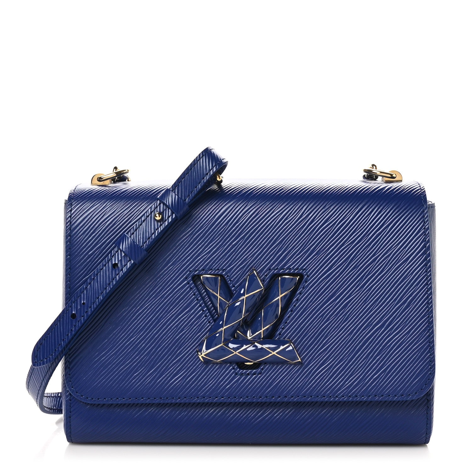 Louis Vuitton Epi Enamel Wave Twist Shoulder Bag MM Smalt Blue 1 of 10