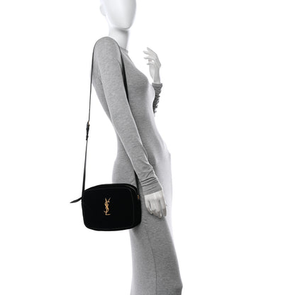 Saint Laurent Velvet Matelasse Monogram Lou Camera Bag Black 2 of 10