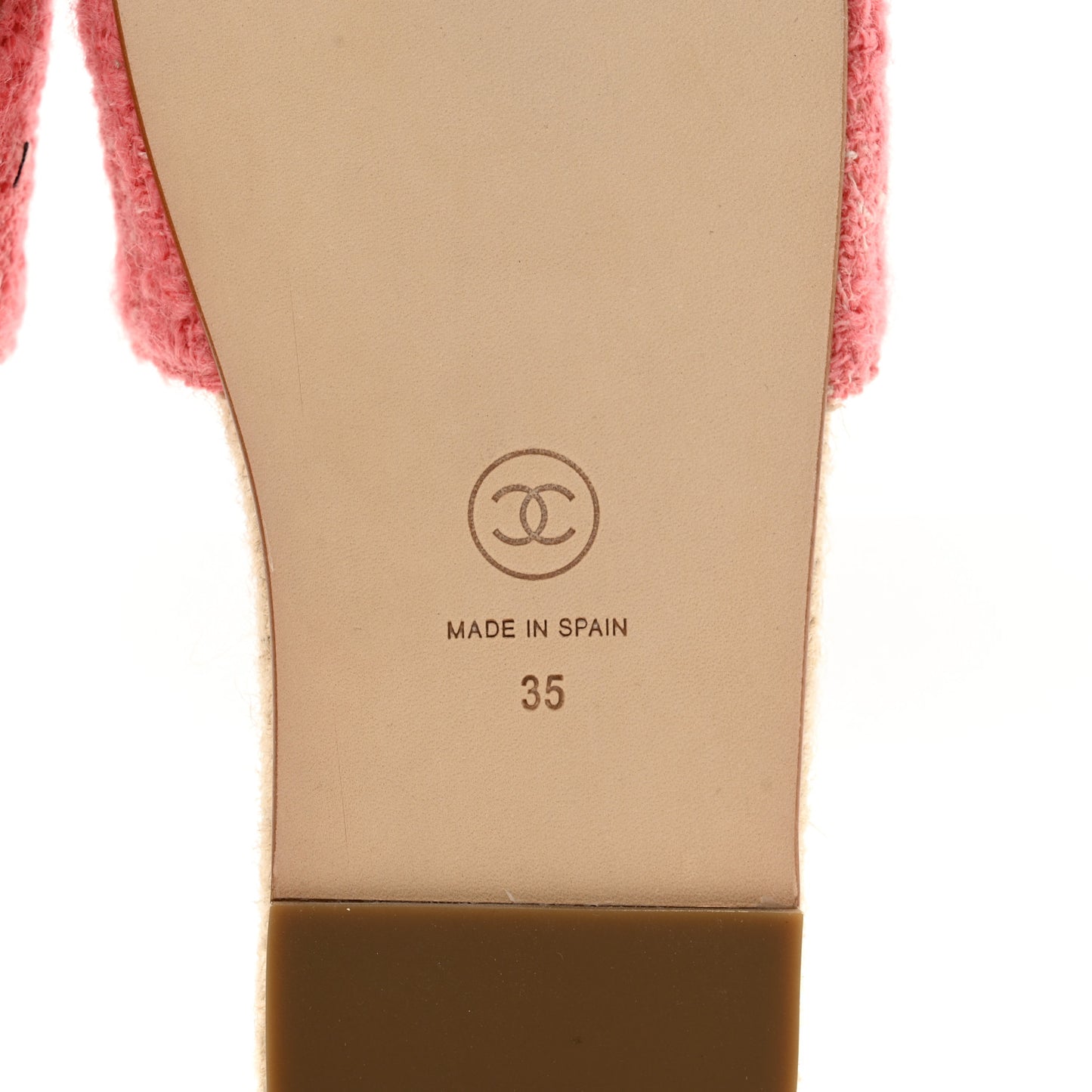 Tweed Grosgrain CC Mule Slide 35 Pink Black