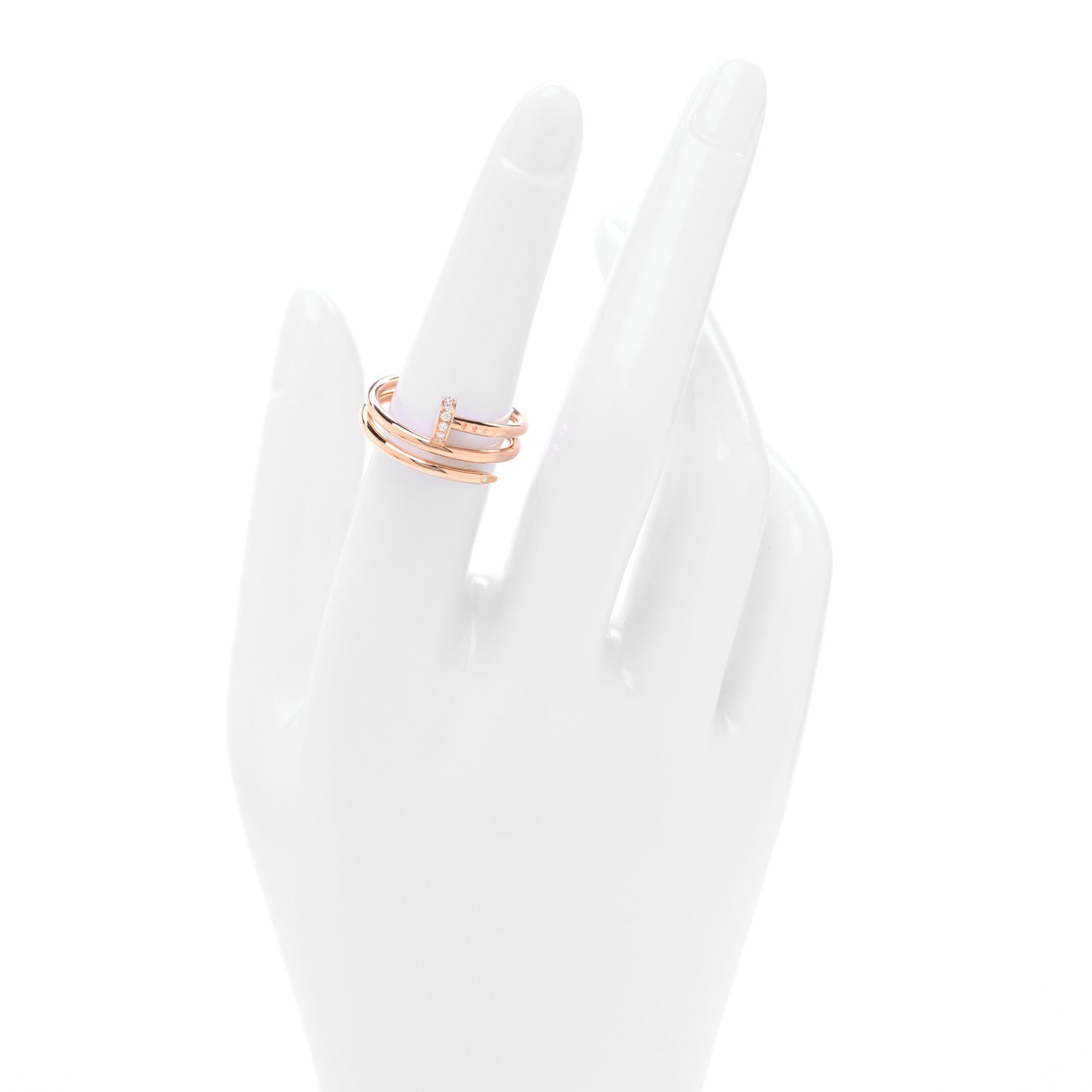 Cartier 18K Pink Gold Diamond Double Juste Un Clou Ring  54 7 2 of 6