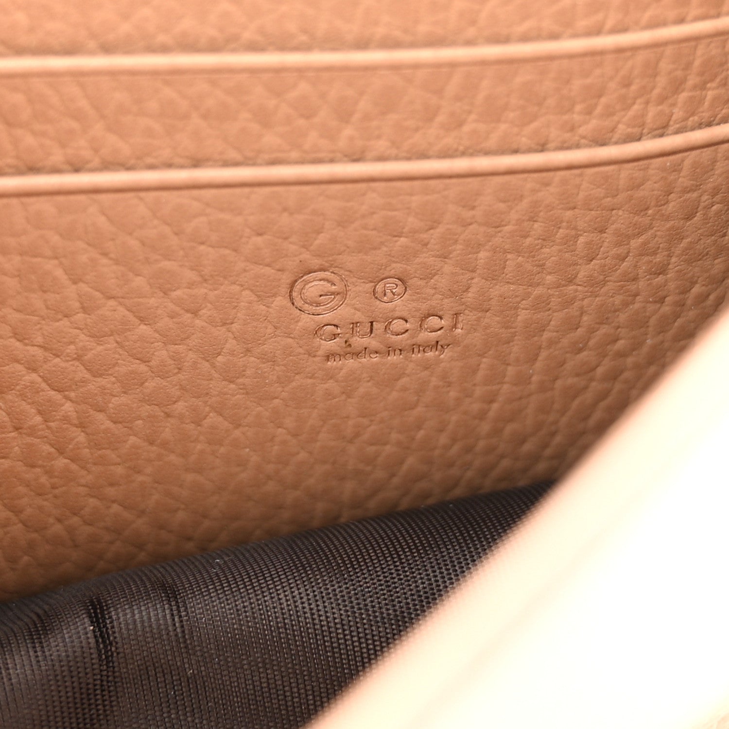 Gucci Dollar Calfskin Interlocking G Chain Wallet Camelia 6 of 10