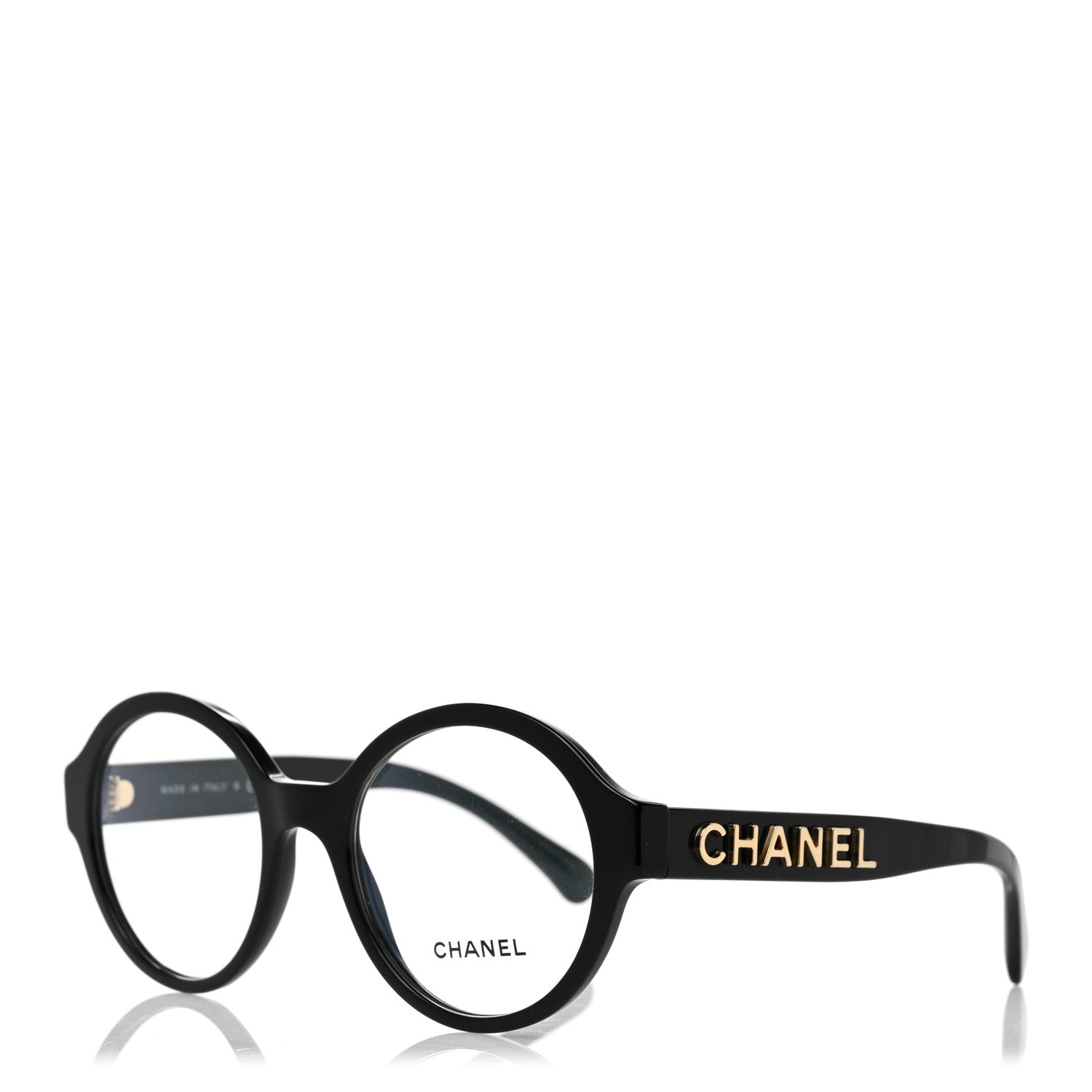 Chanel Acetate Round 3388 Eyeglasses Black 1 of 7