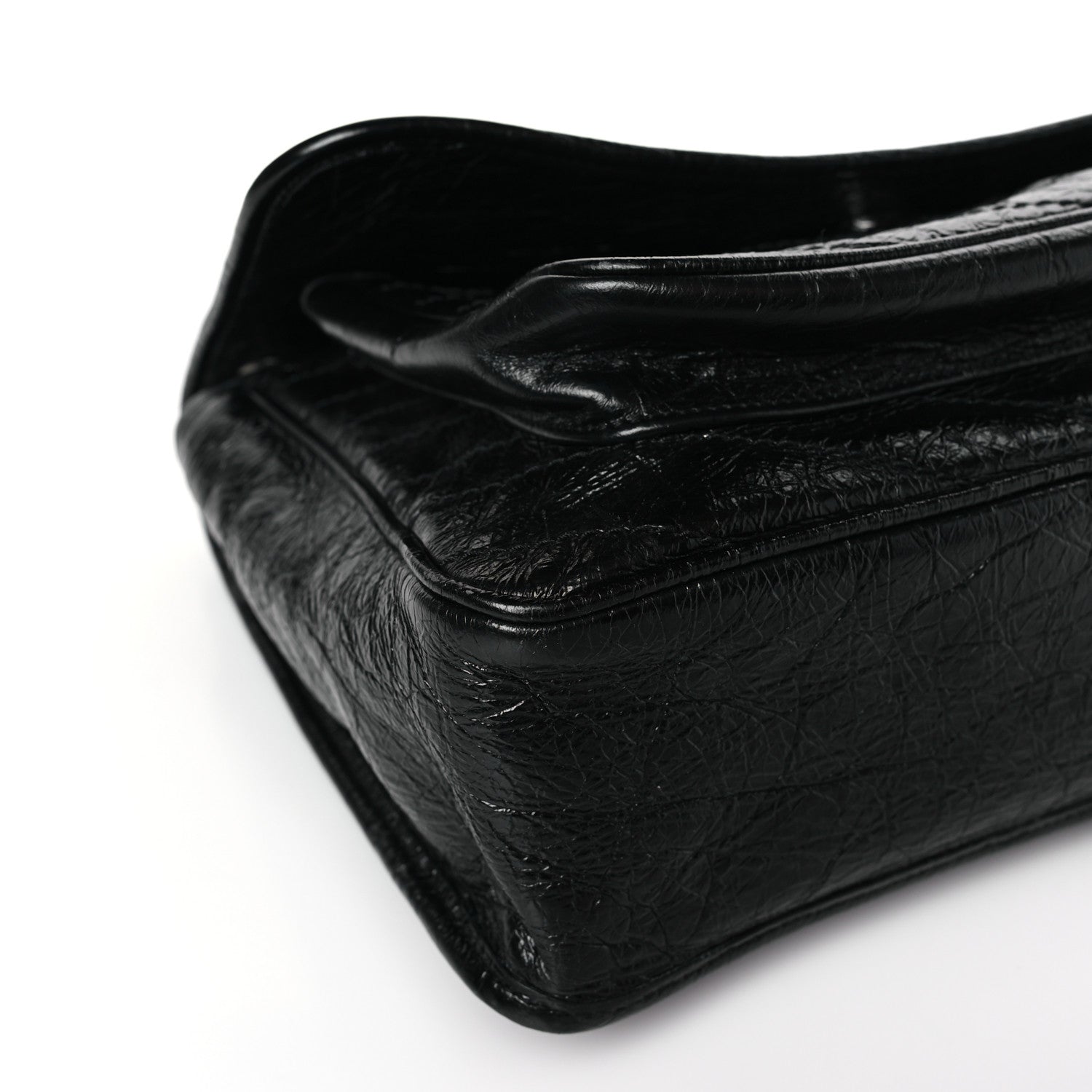 Saint Laurent Crinkled Calfskin Matelasse Monogram Large Niki Chain Satchel Black 8 of 9