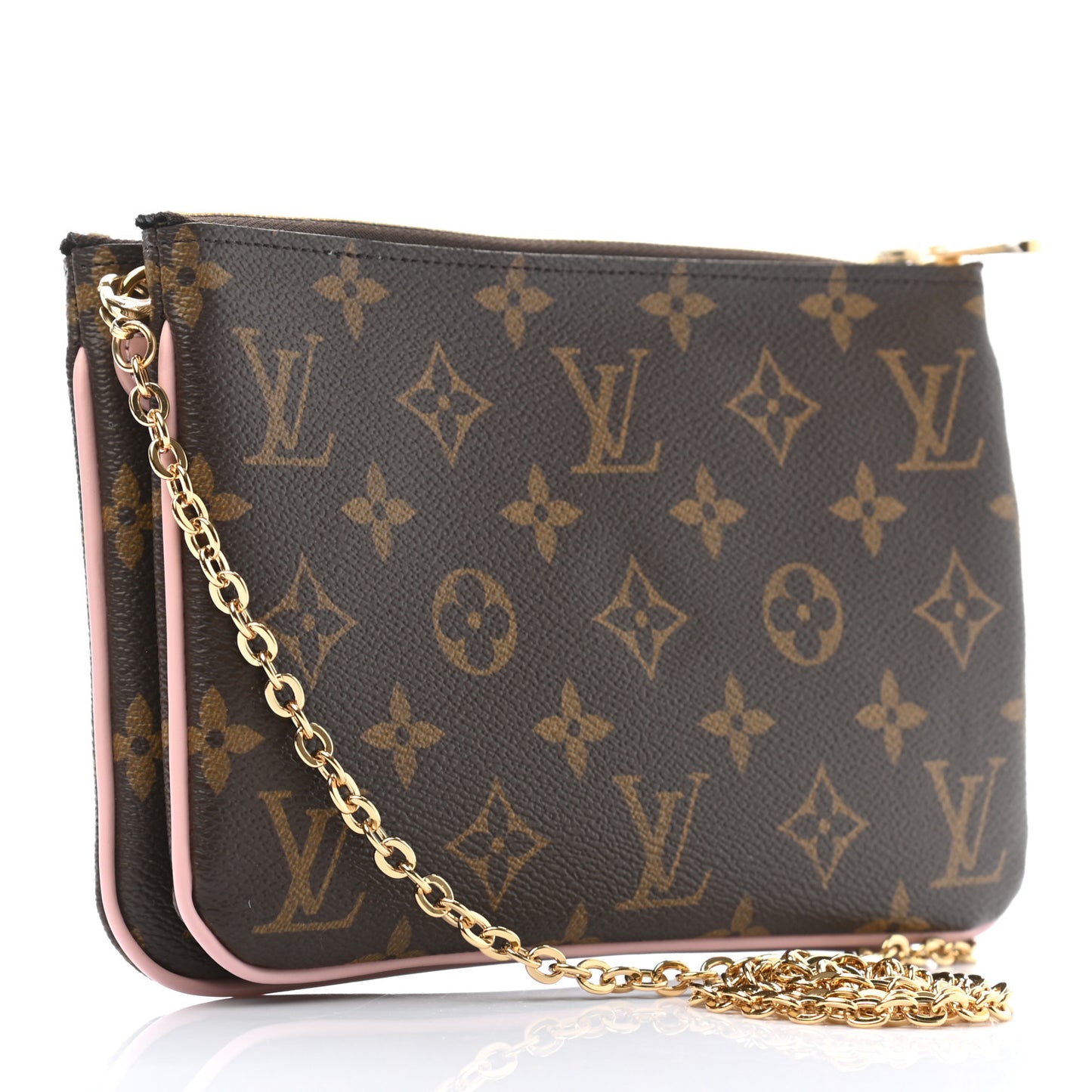 Monogram 2020 Christmas Animation Big Wheel Double Zip Pochette Rose Ballerine