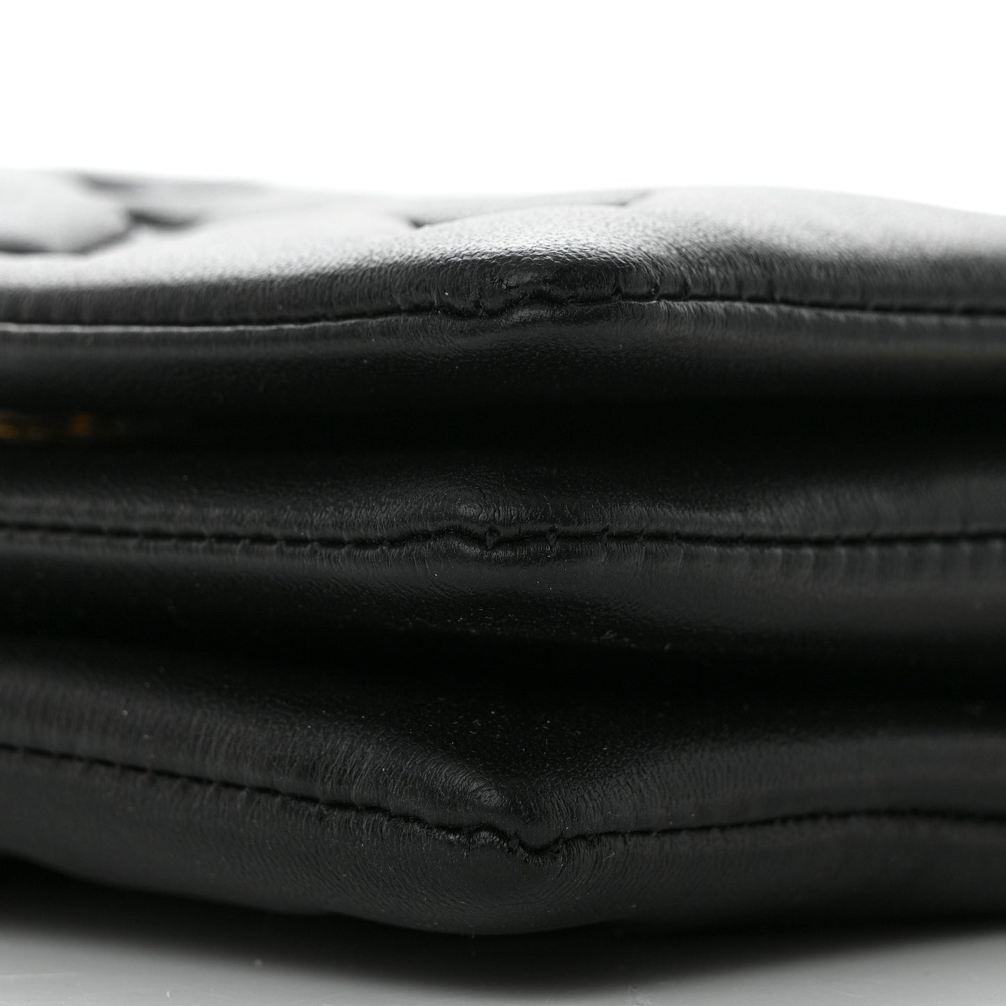 Lambskin Embossed Monogram Coussin Belt Bag Black