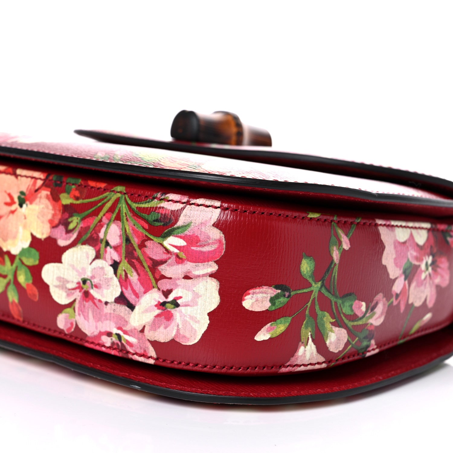 Gucci Shangai Calfskin Blooms Print Small Classic Bamboo Top Handle Bag Romantic Ceries Multicolor 10 of 10