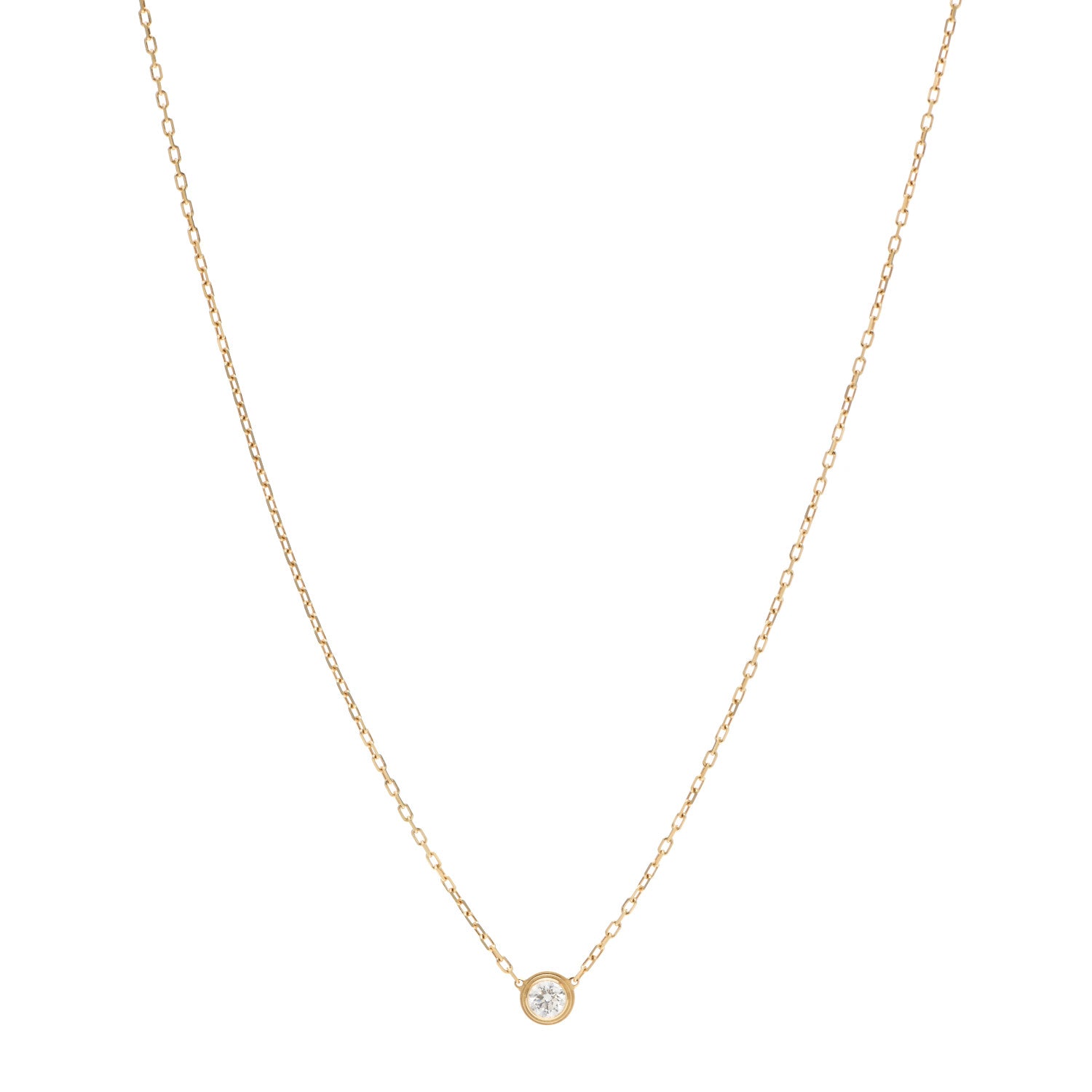 Cartier 18K Yellow Gold Diamond LM D'Amour Pendant Necklace 1 of 5