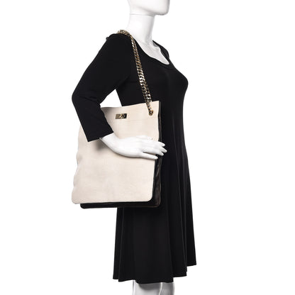 Givenchy Calf Hair Shark Lock Tote White Brown 2 of 10