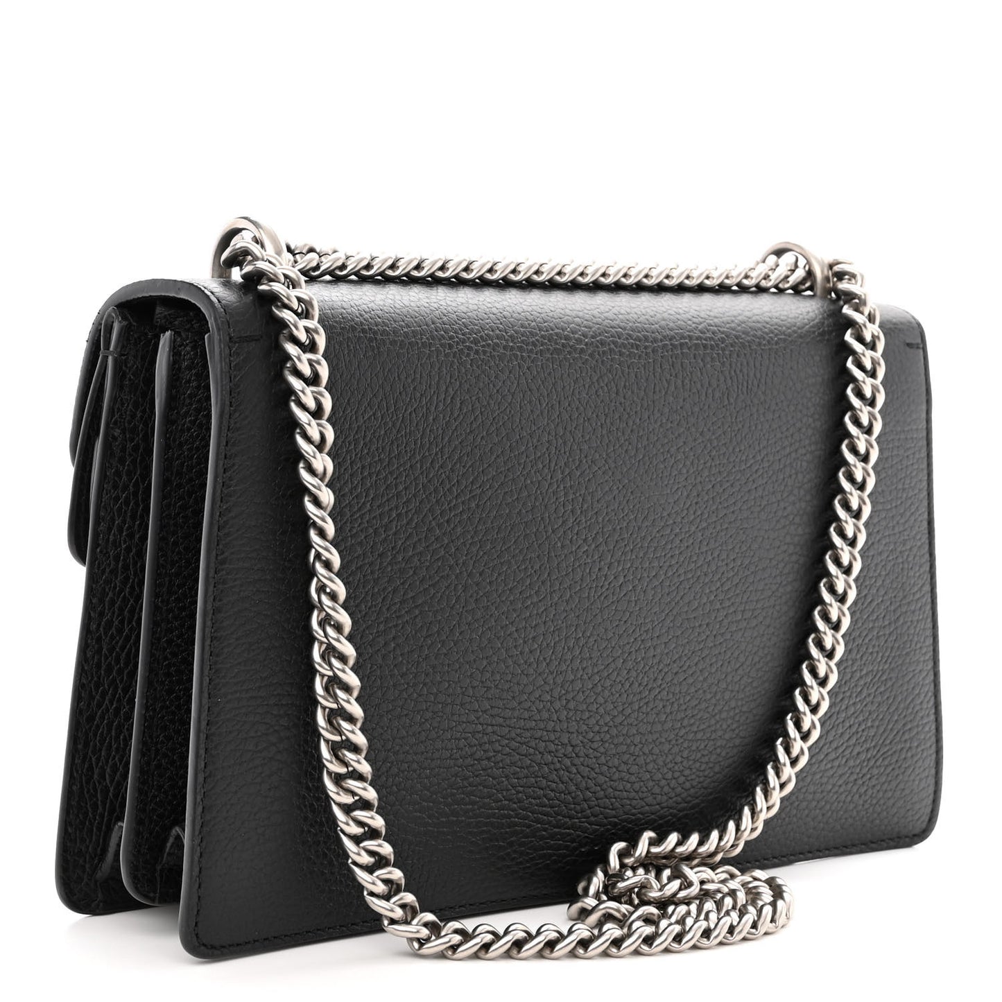 Pebbled Calfskin Small Dionysus Shoulder Bag Black
