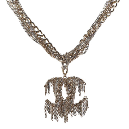 Chanel Multi Strand Chain CC Short Necklace Gold 1 of 6