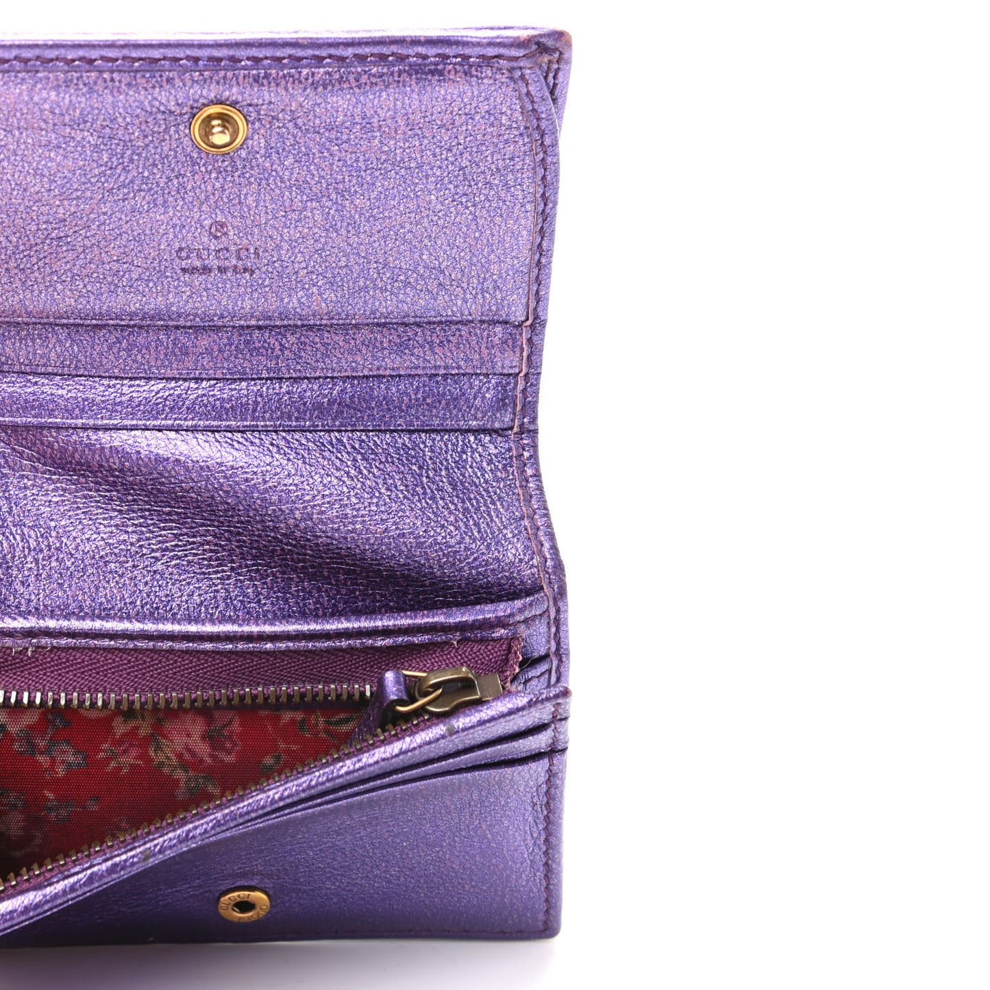 Laminated Nappa Trapuntata Zumi Card Case Rosso Fuxia Bizantin