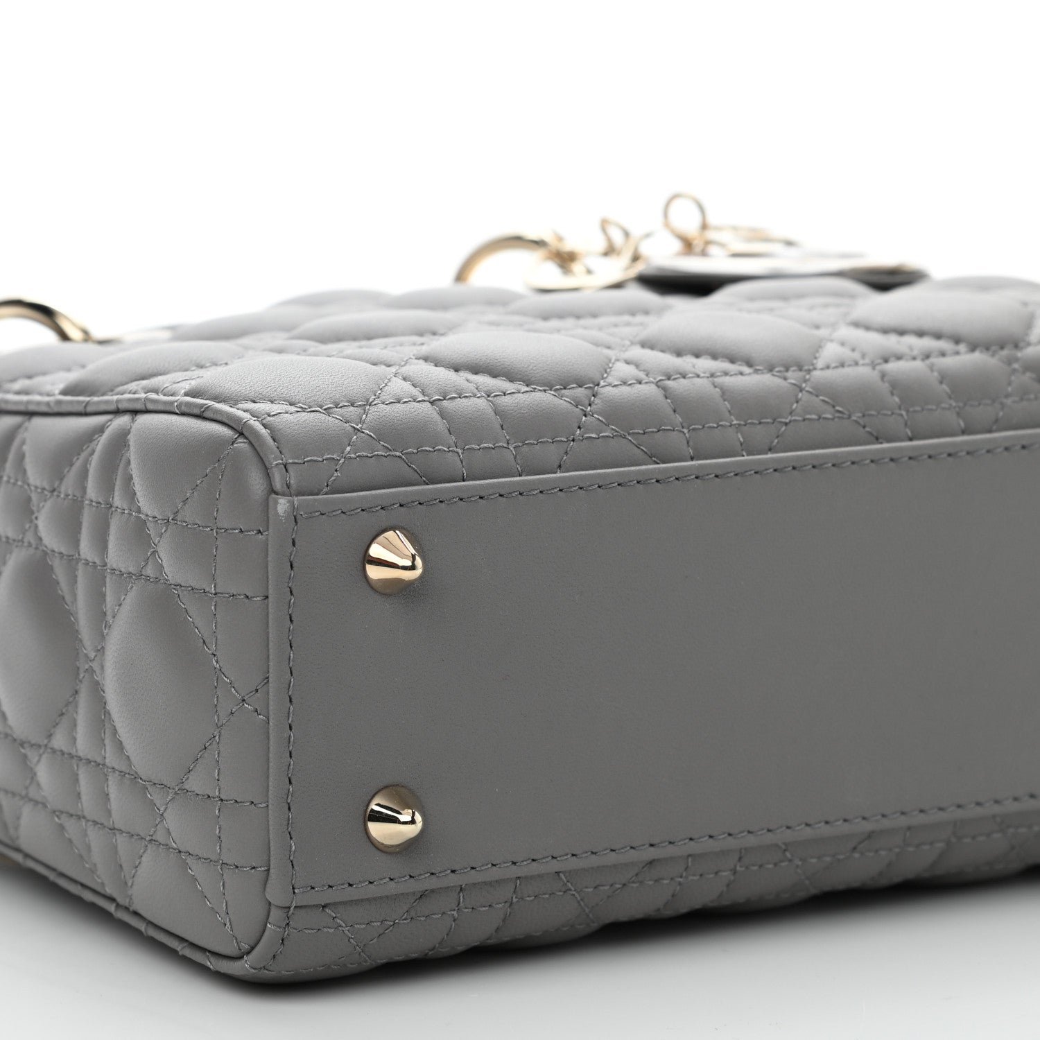 Christian Dior Lambskin Cannage Small My ABCDior Lady Dior Grey 8 of 9