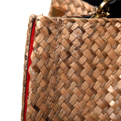 Valentino Garavani Raffia Medium Vlogo Escape Shopper Natural Black Rouge 20 of 23