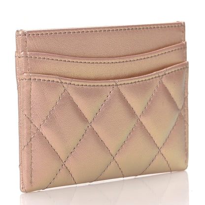 Chanel Iridescent Calfskin Quilted Card Holder Pink 3 of 8