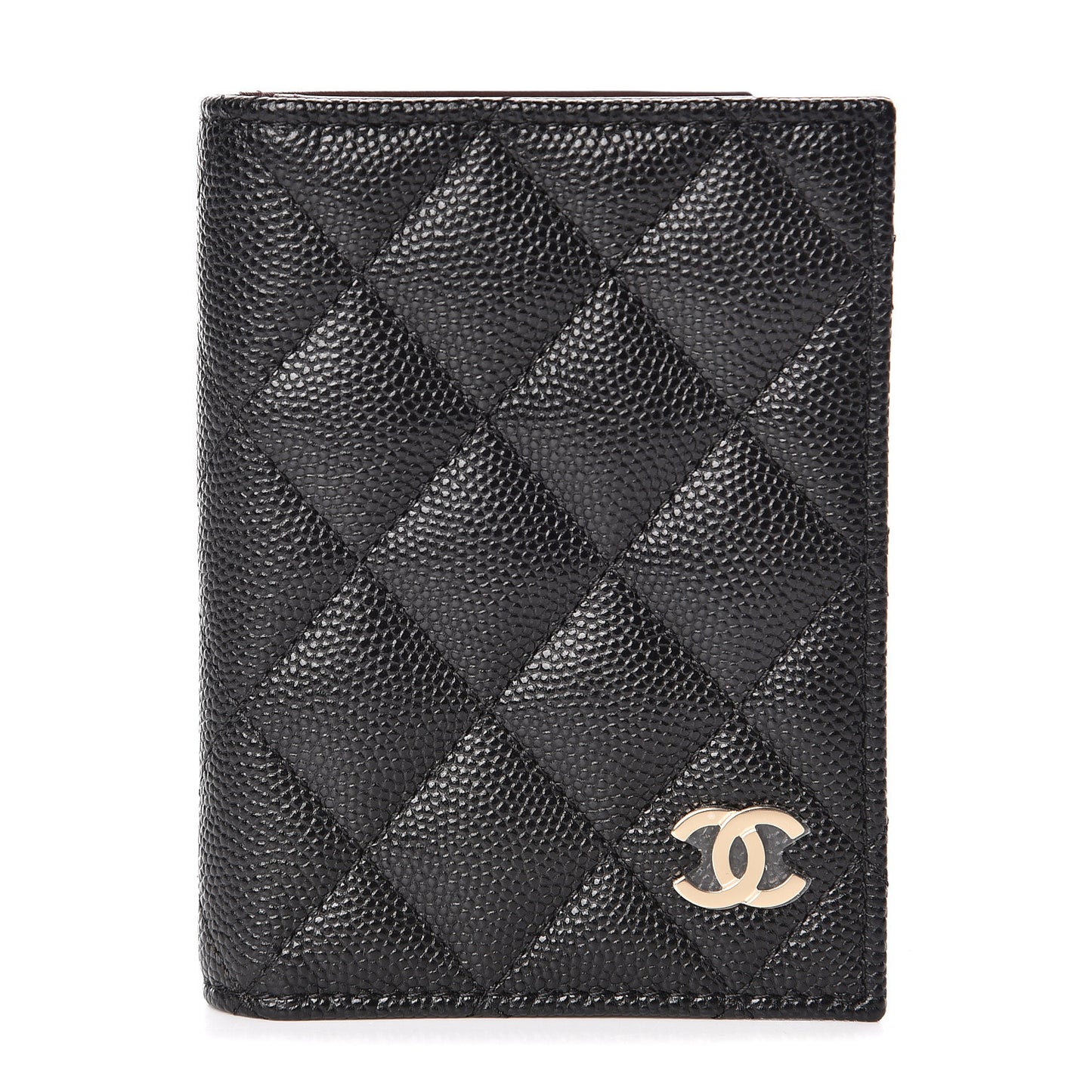 Caviar Quilted Card Holder Wallet Black