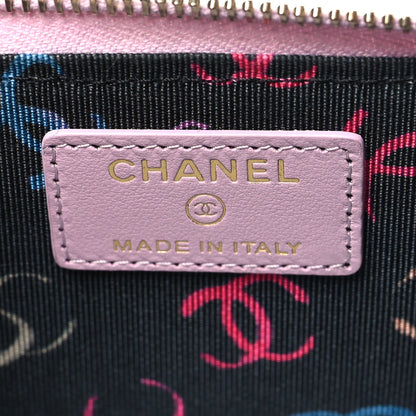 Chanel Caviar Quilted CC Zip Around Card Holder Light Purple 6 of 10
