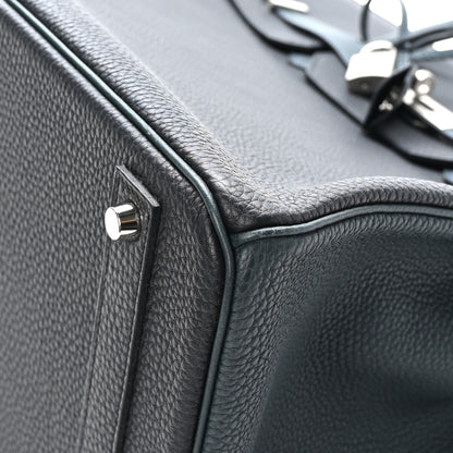 Hermes Togo Horseshoe Birkin 40 Black Vert Rousseau 9 of 12