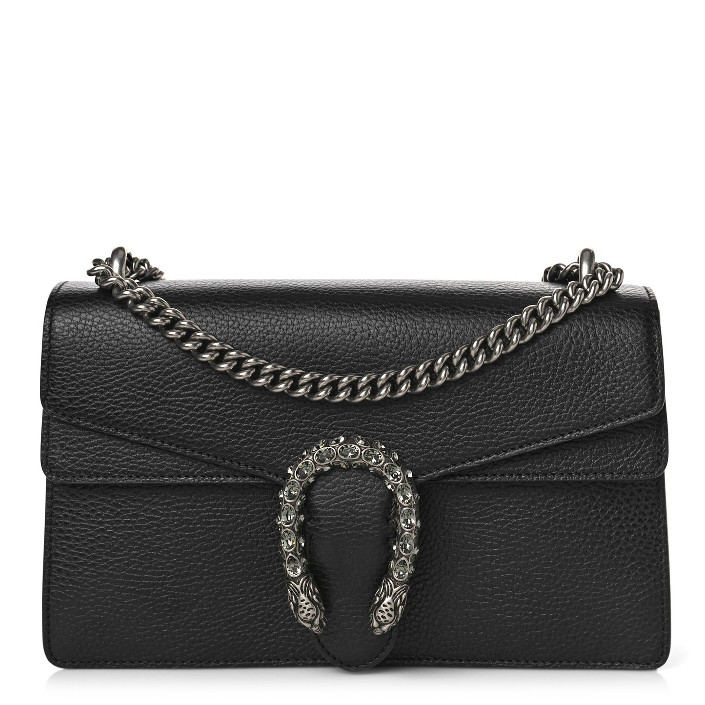 Pebbled Calfskin Small Dionysus Shoulder Bag Black