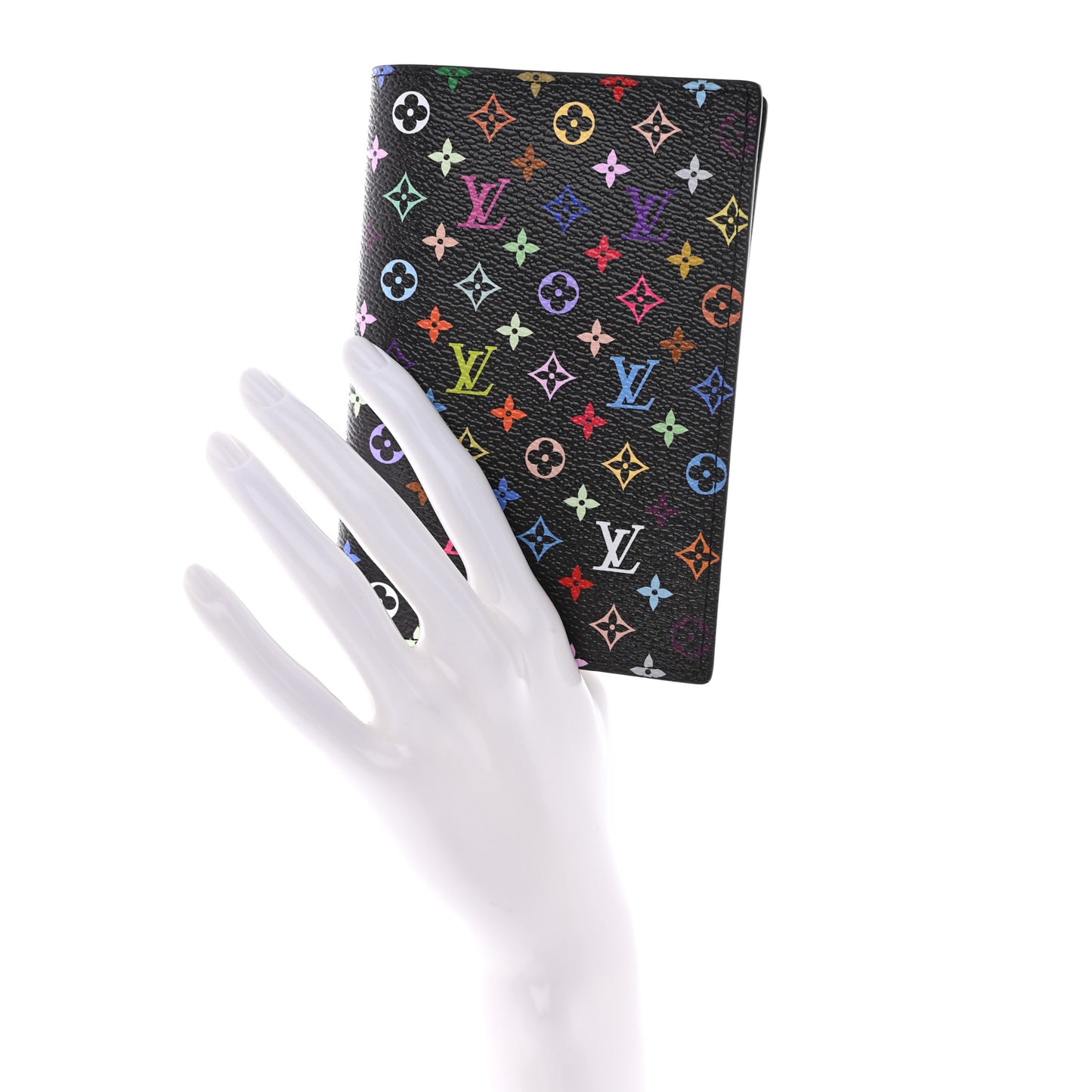 LV X TM Monogram Multicolor Passport Cover Black