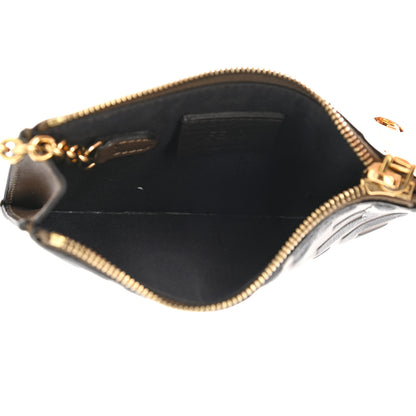 Fendi Vitello Soft F is Fendi Bi-Color FF 1974 Embossed Key Case Pouch Maya Black 6 of 8
