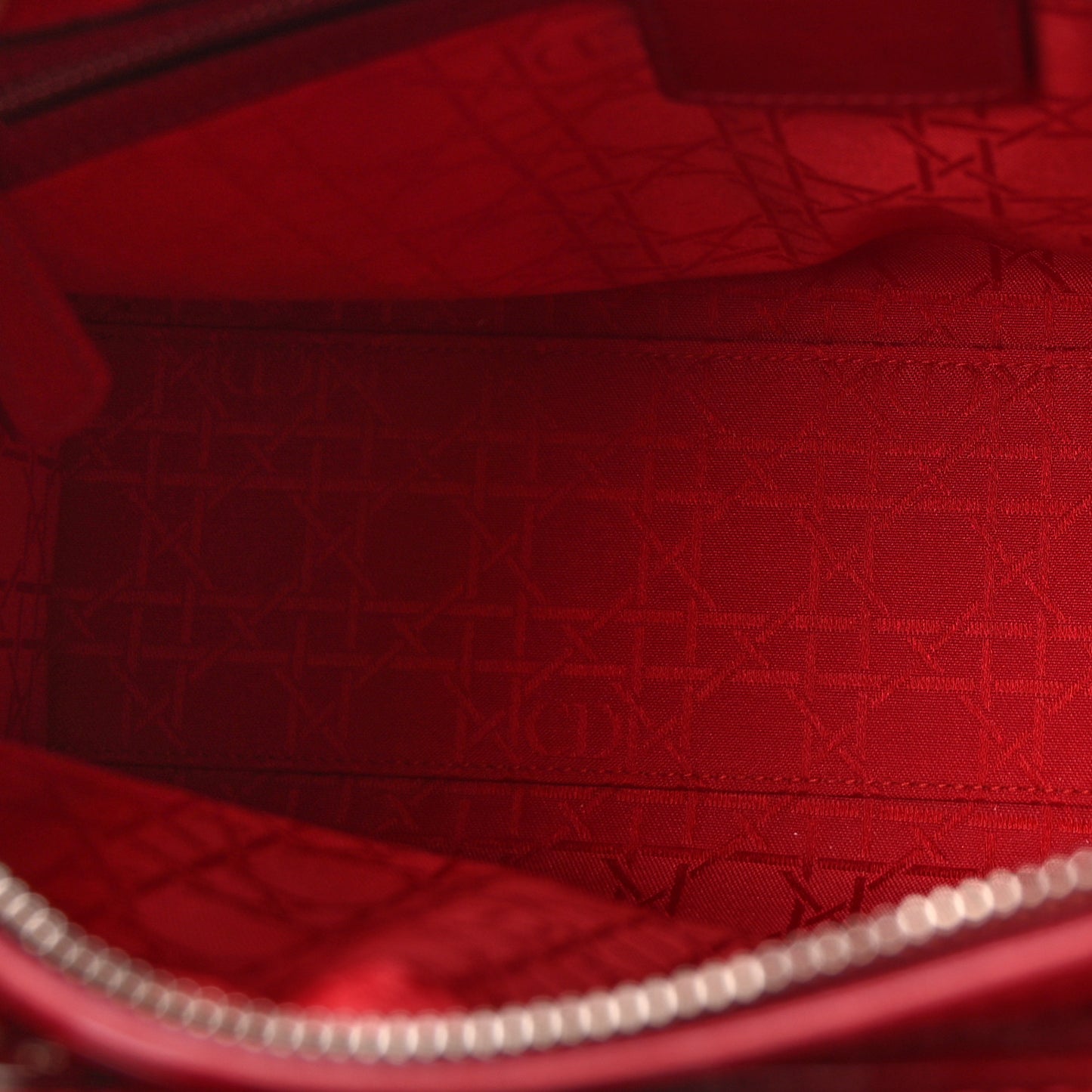 Patent Cannage Large Lady Dior Red
