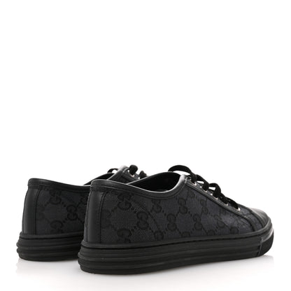 Gucci GG Monogram Calfskin Womens Low Top Sneakers 37 Piombo Black 5 of 9