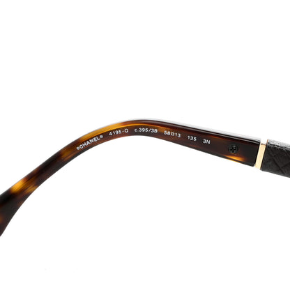 Chanel Lambskin Quilted CC Aviator Sunglasses 4195-Q Brown Gold 5 of 8