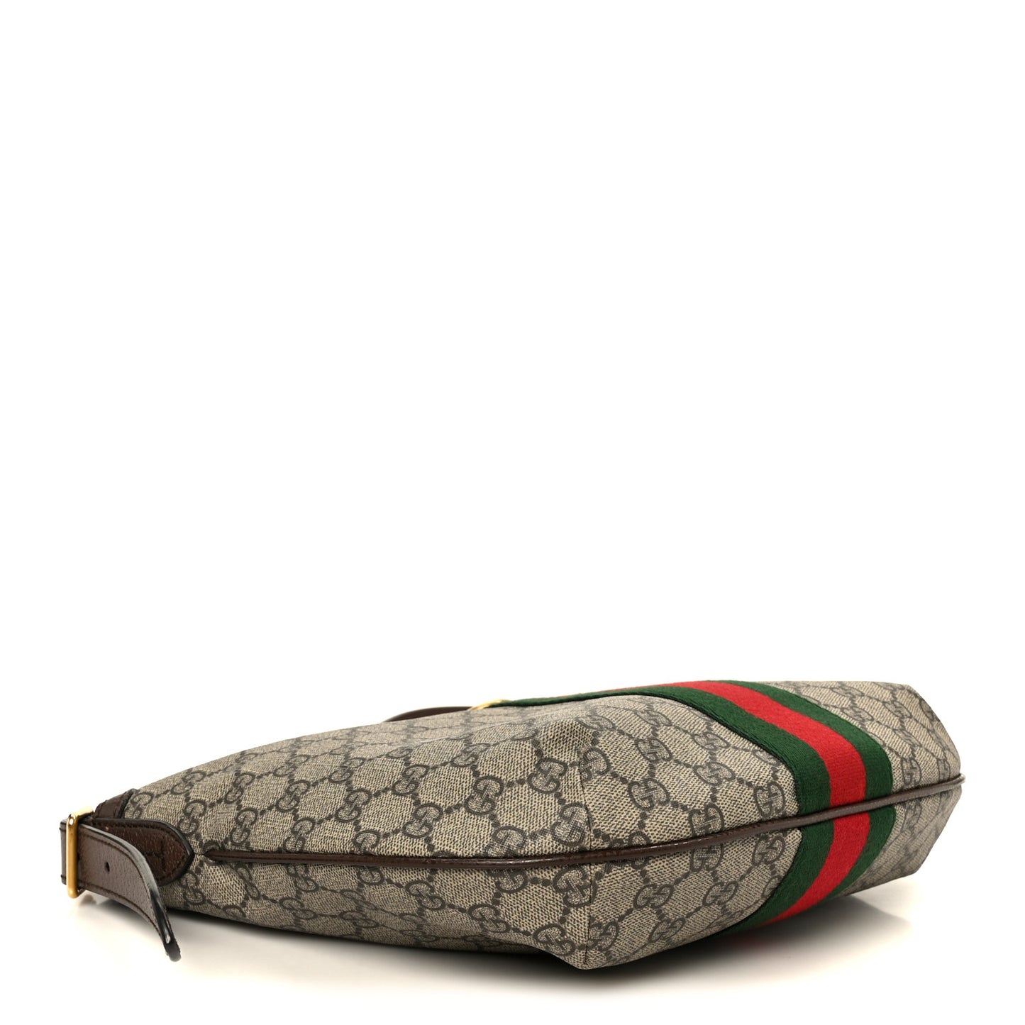GG Supreme Monogram Web Small Ophidia Half Moon Hobo Brown