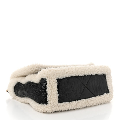 Chanel Crumpled Calfskin Shearling Sheepskin Quilted Medium Chanel 19 Flap Black 4 of 10