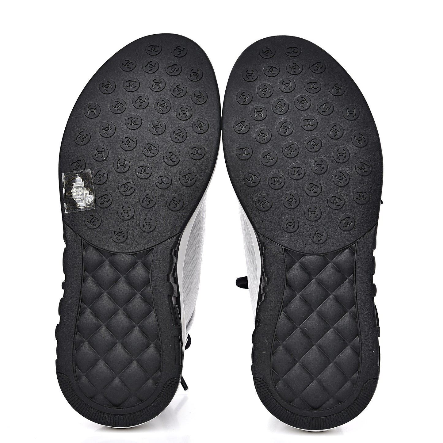 Calfskin Mesh Lycra Womens Logo Sneakers 36.5 White Black