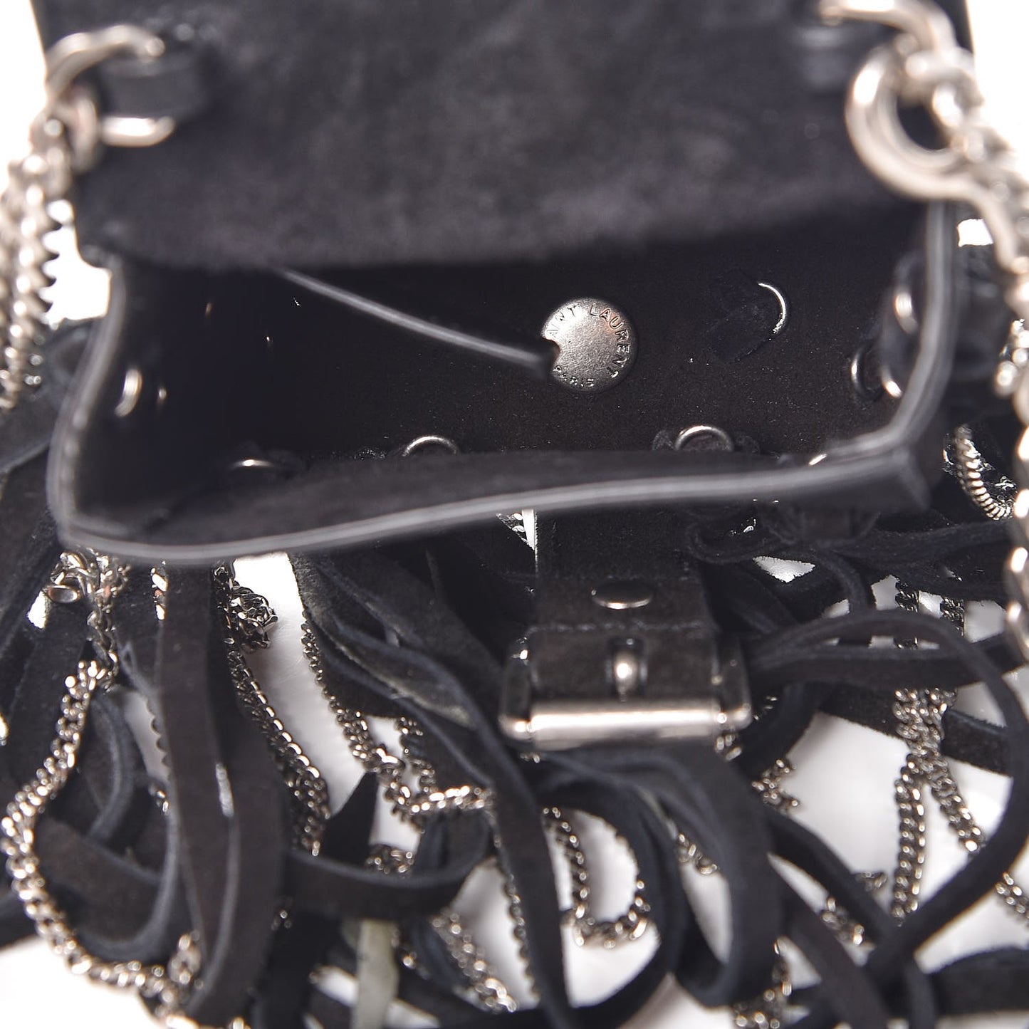 Suede Fringe Crossbody Bag Black