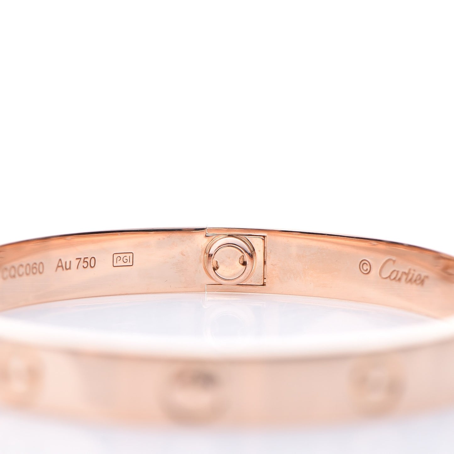 18K Pink Gold 4 Diamond LOVE Bracelet 17
