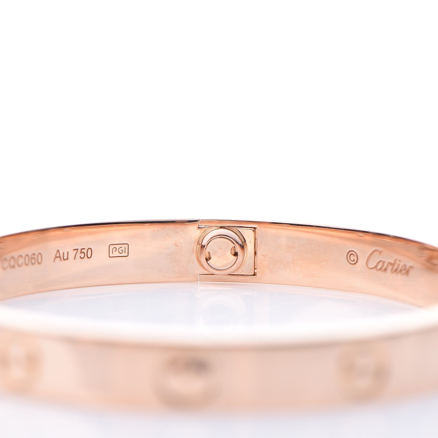 Cartier 18K Pink Gold 4 Diamond LOVE Bracelet 17 9 of 10