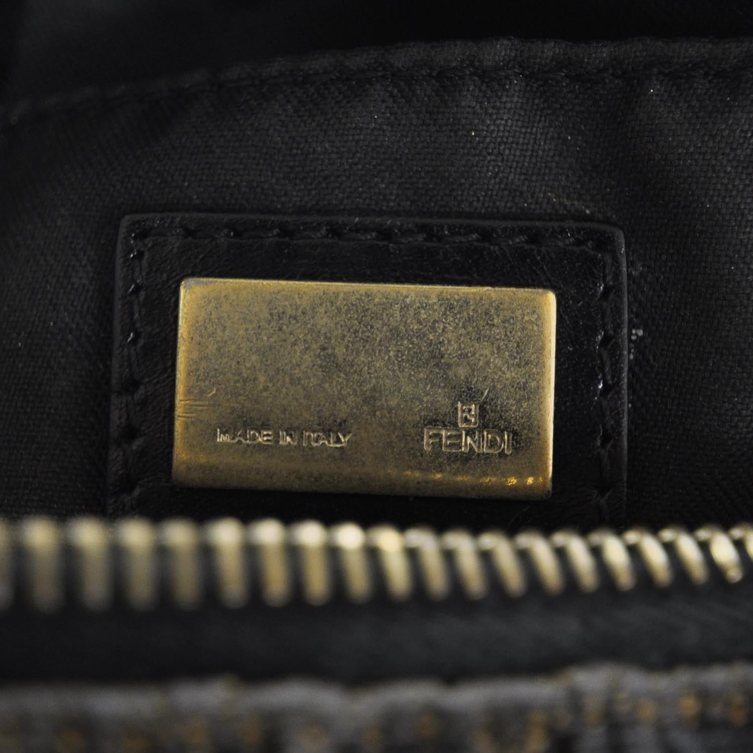 Fendi Zucca Cuoio Lucido Small Hobo Tobacco Moro 8 of 10