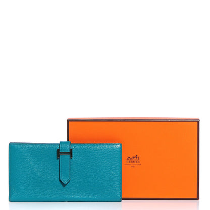 Hermes Chevre Mysore Bearn Wallet Bleu Paon 11 of 11