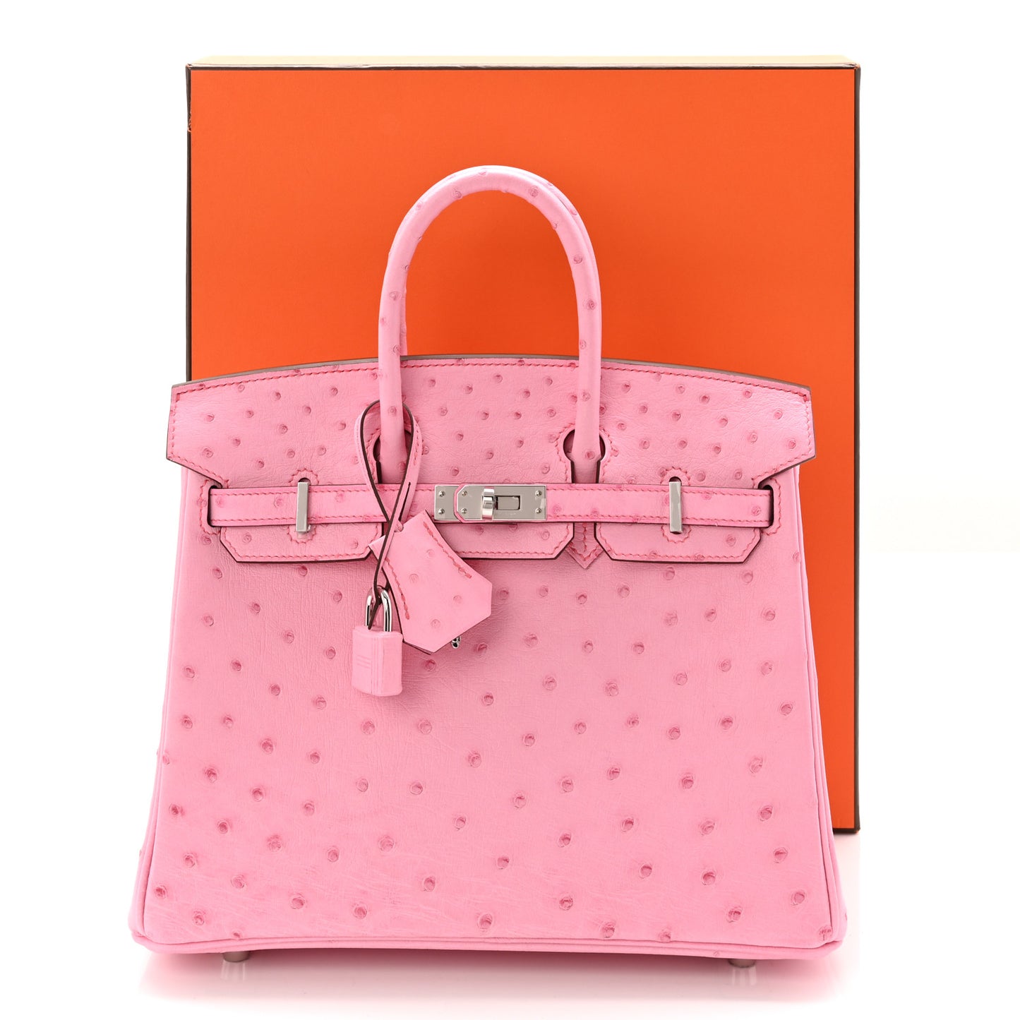 Boreal Ostrich Birkin 25 Rose Bubblegum