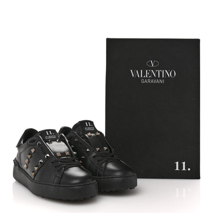 Valentino Garavani Calfskin Rockstud Untitled Open Sneakers 38.5 Black 10 of 10