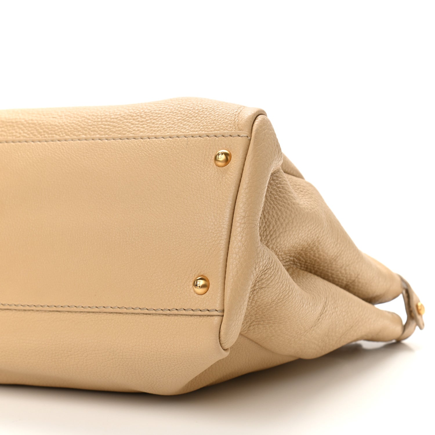 Fendi Calfskin Romano Selleria Embroidered Large Peekaboo Iconic Satchel Beige 11 of 11