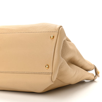 Fendi Calfskin Romano Selleria Embroidered Large Peekaboo Iconic Satchel Beige 11 of 11