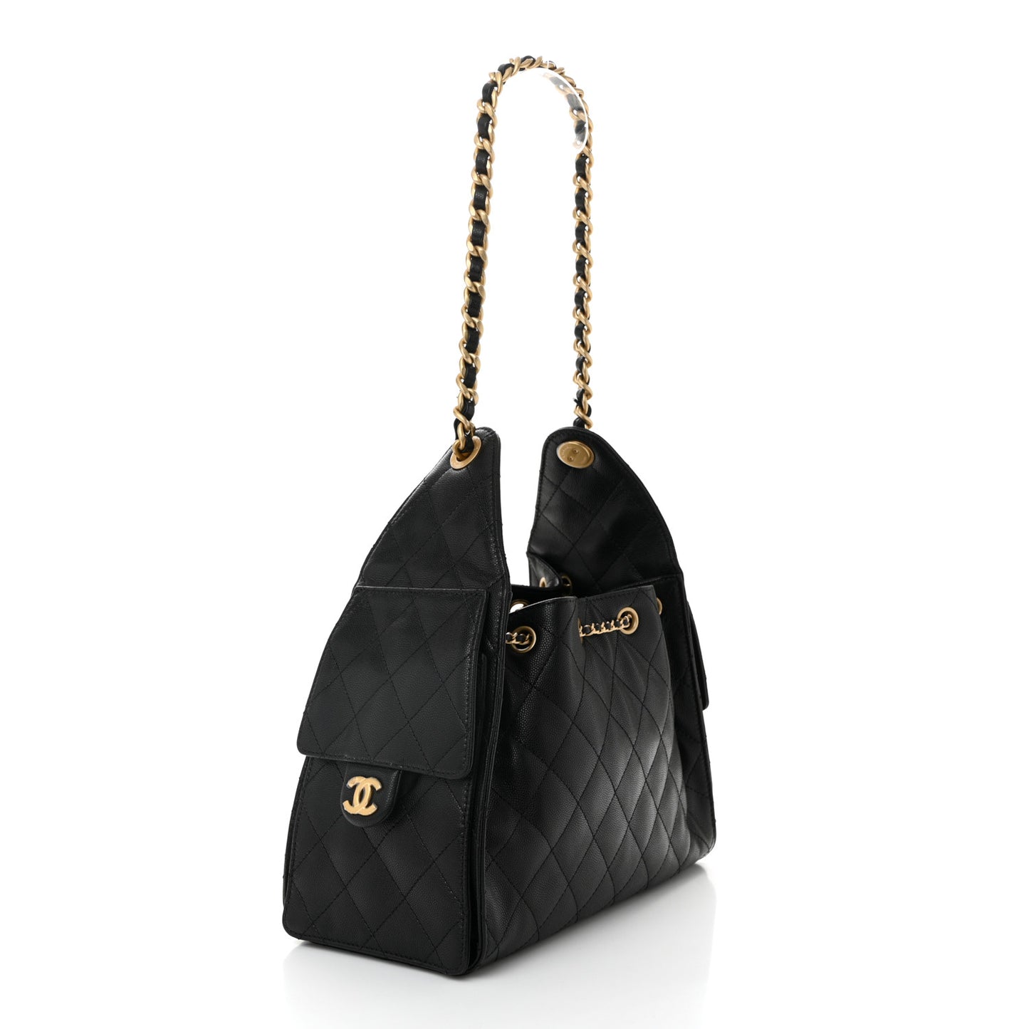 Caviar Quilted Small Chanel 25 Handbag Black