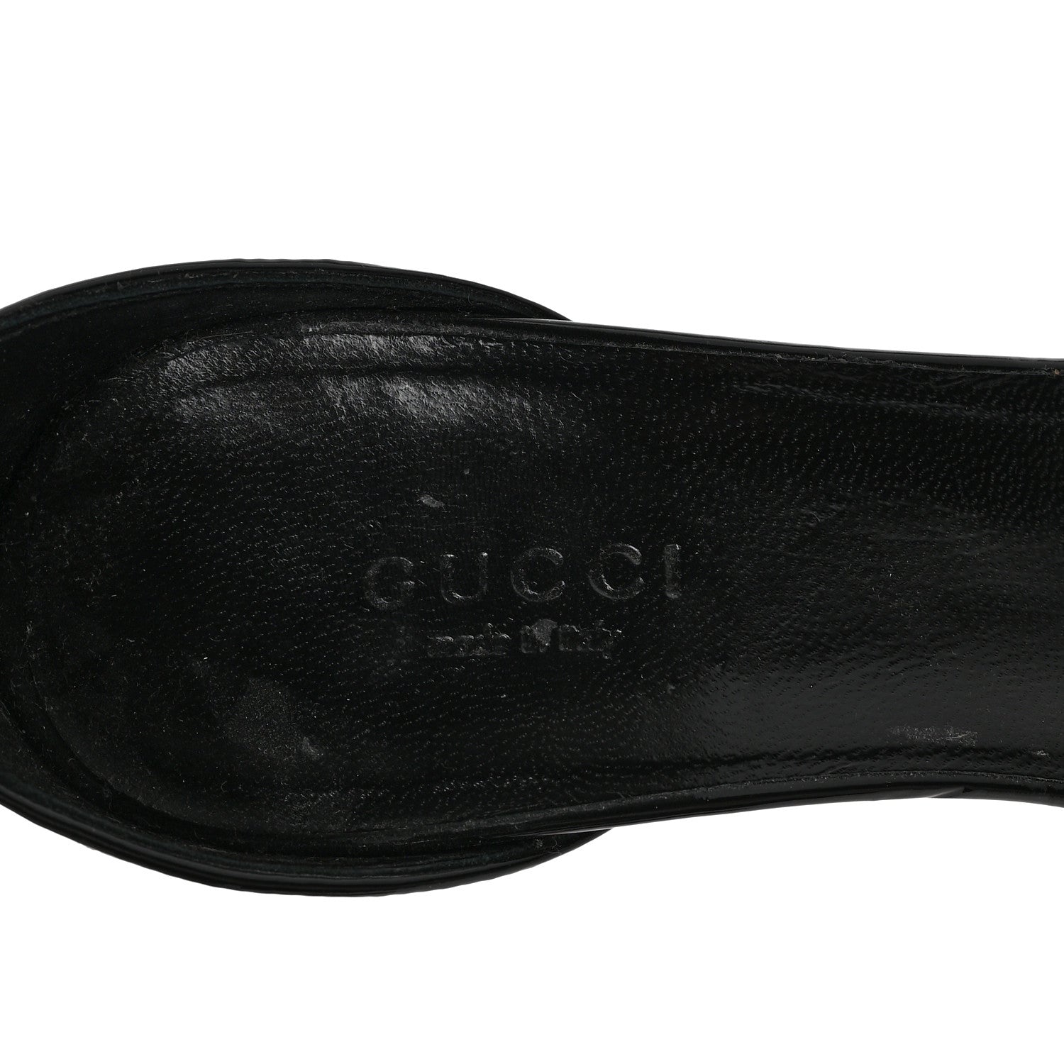 Gucci Vitello Vernice Cork Wedge Sandals 6.5 Black Naturale 7 of 9