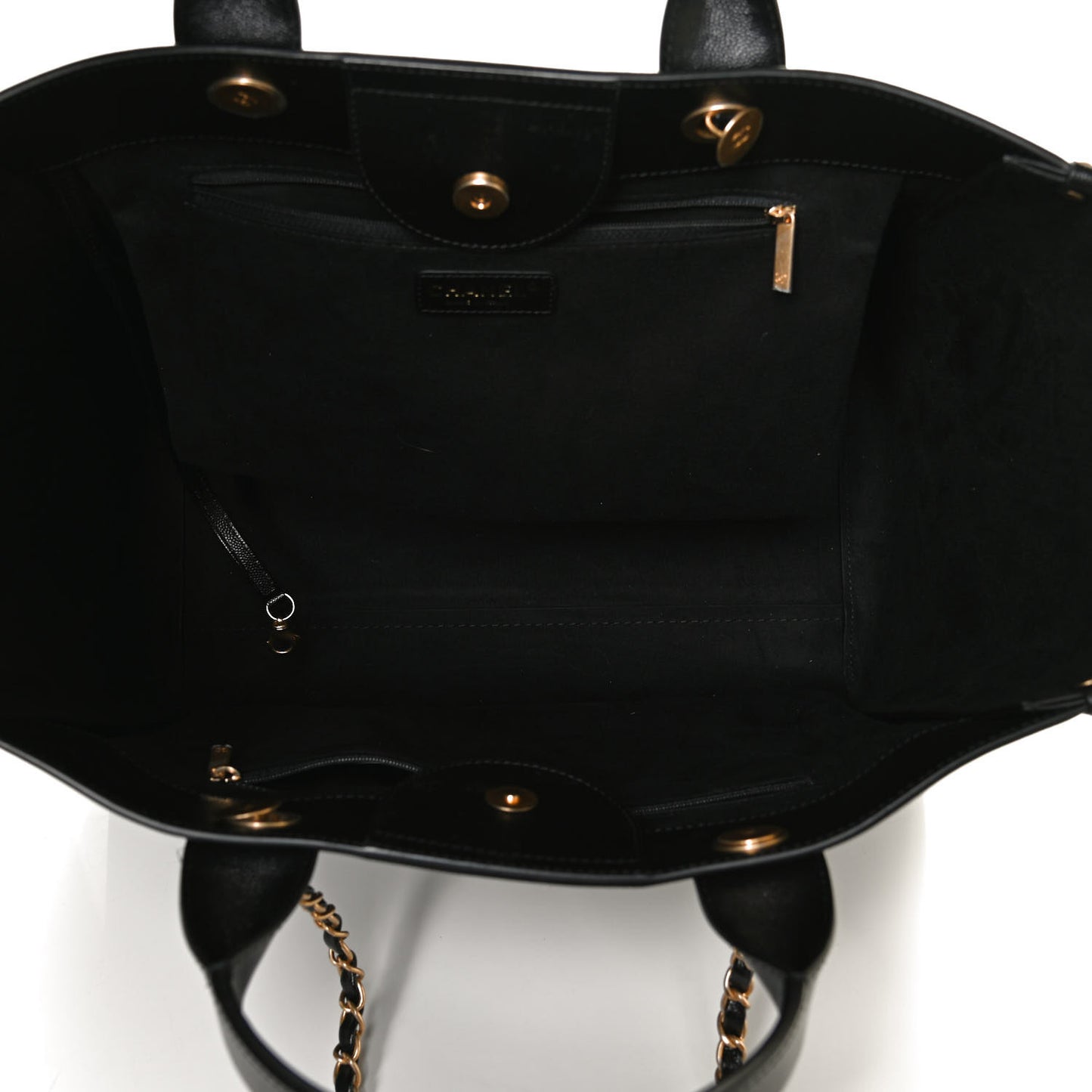 Caviar Medium Studded Deauville Tote Black