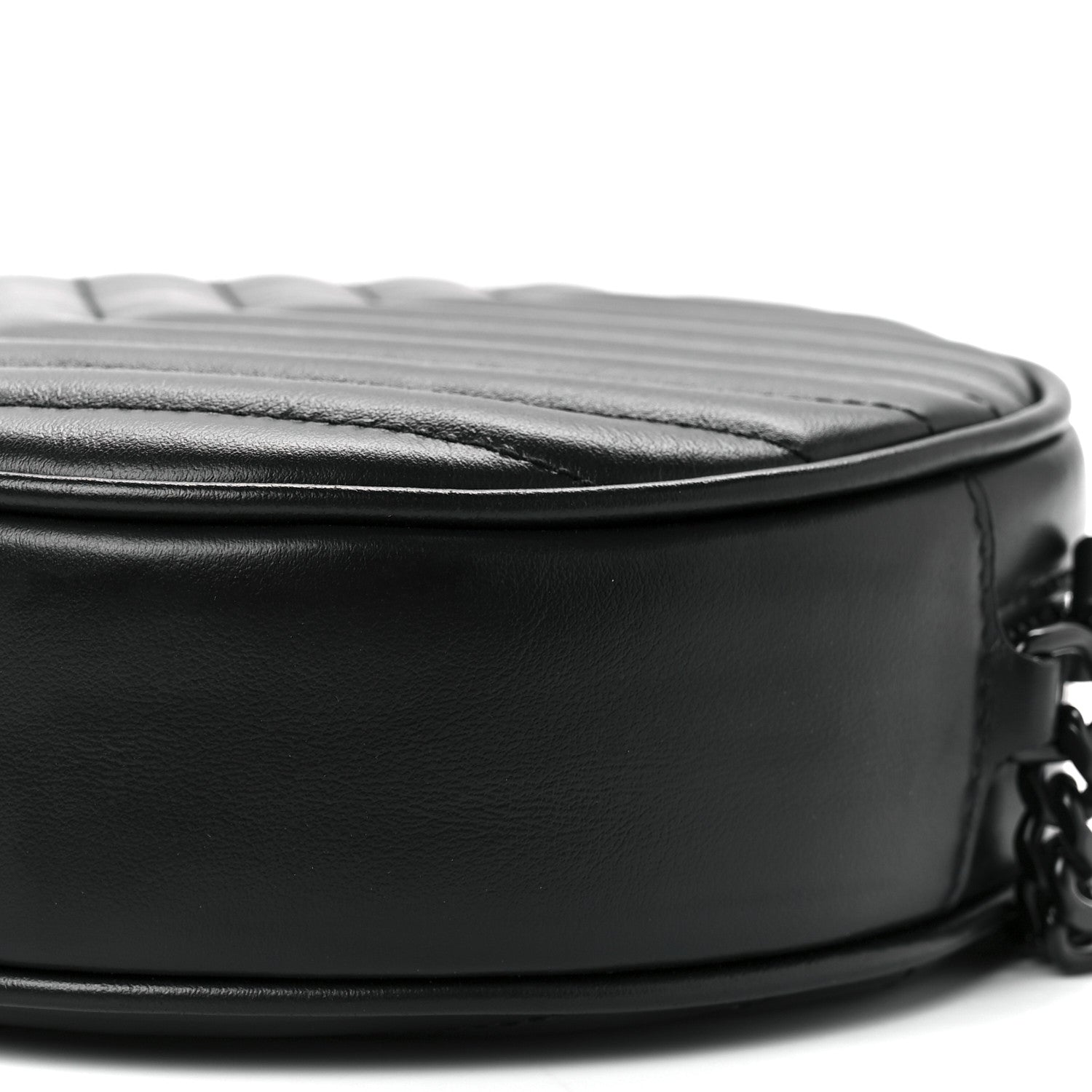 Saint Laurent Calfskin Matelasse Chevron Round Vinyle Camera Bag Black 12 of 12