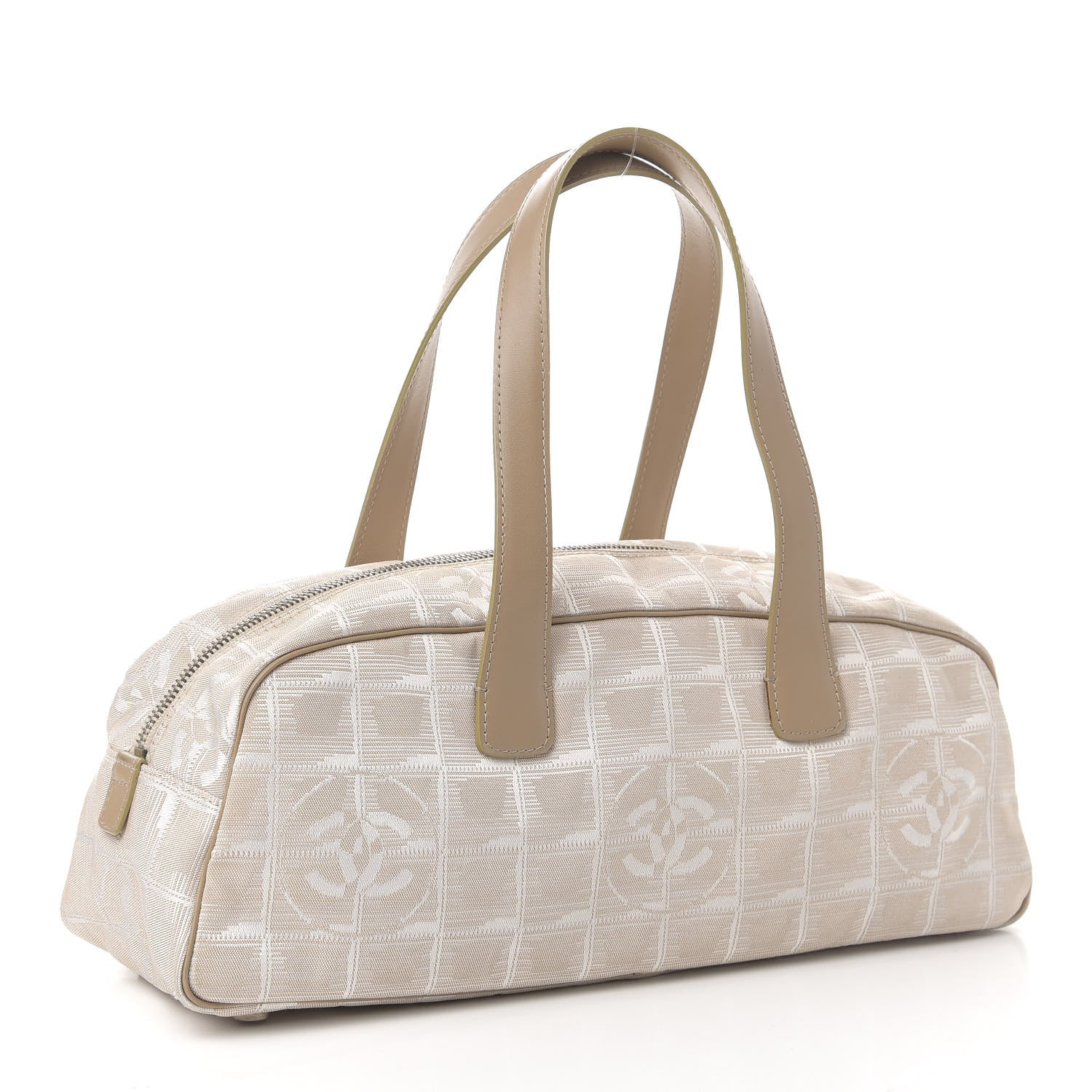 Chanel Nylon Travel Bowler Beige 3 of 11