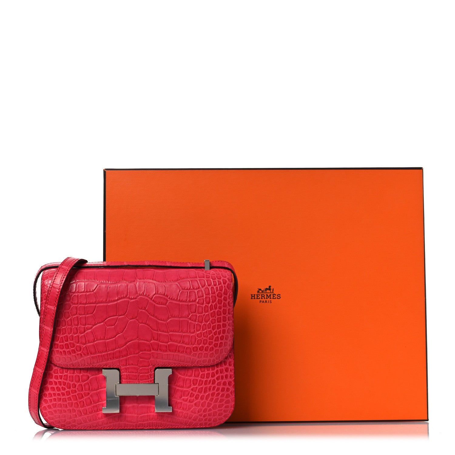 Hermes Matte Alligator Constance 18 Rose Extreme 15 of 15