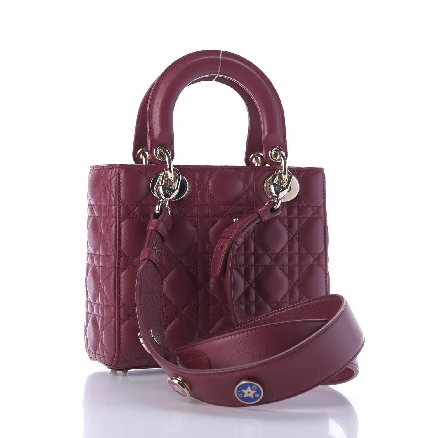 Christian Dior Lambskin Cannage Small Lucky Badges My Lady Dior Plum 4 of 10
