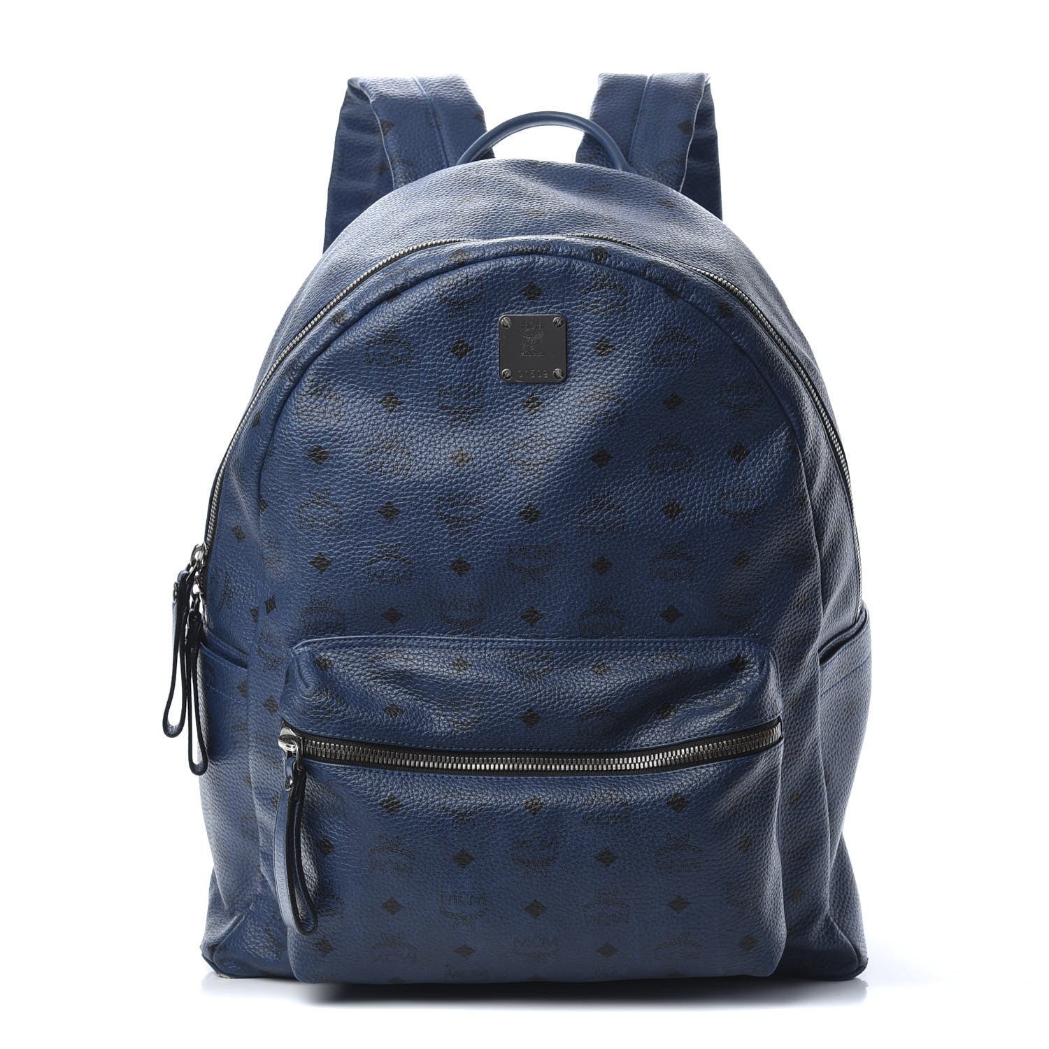 MCM Visetos Stark Medium Backpack Navy Blue 1 of 15