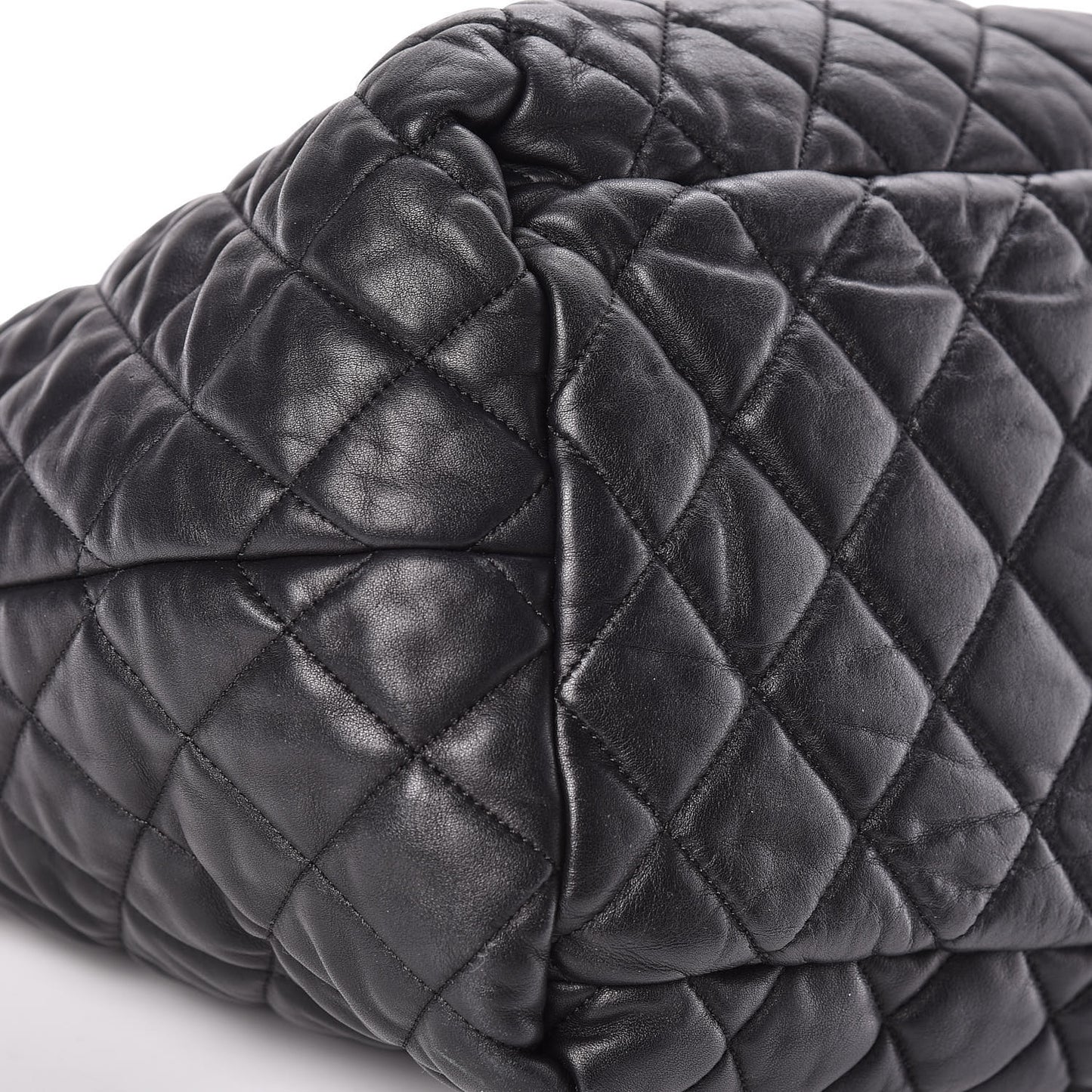 Lambskin Quilted Medium Coco Cocoon Reversible Tote Black