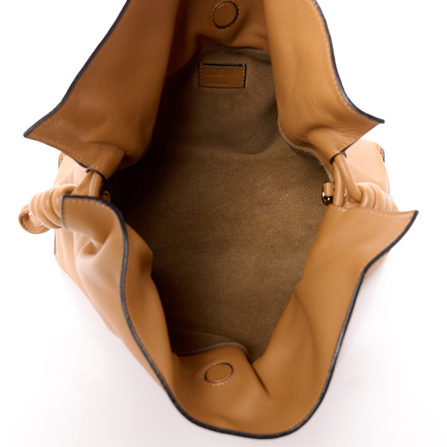 Calfskin Mini Flamenco Knot Clutch Oak