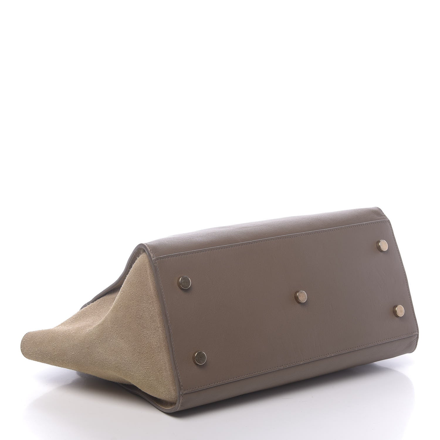 Saint Laurent Calfskin Suede Small Monogram Downtown Cabas Taupe 4 of 21
